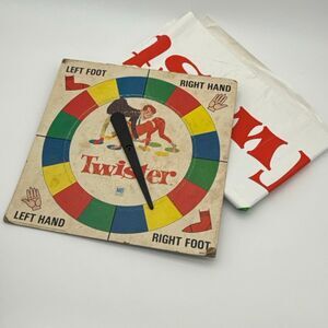 Vintage 1966 Twister Game Board w Spinner Milton Bradley Original 1960s